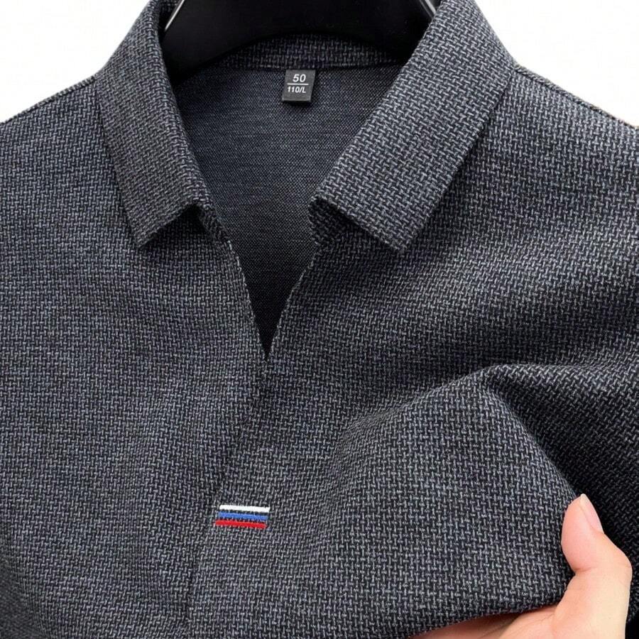 Polo Shirt Equestrian - Męska koszula z długim rękawem, haftowanymi
