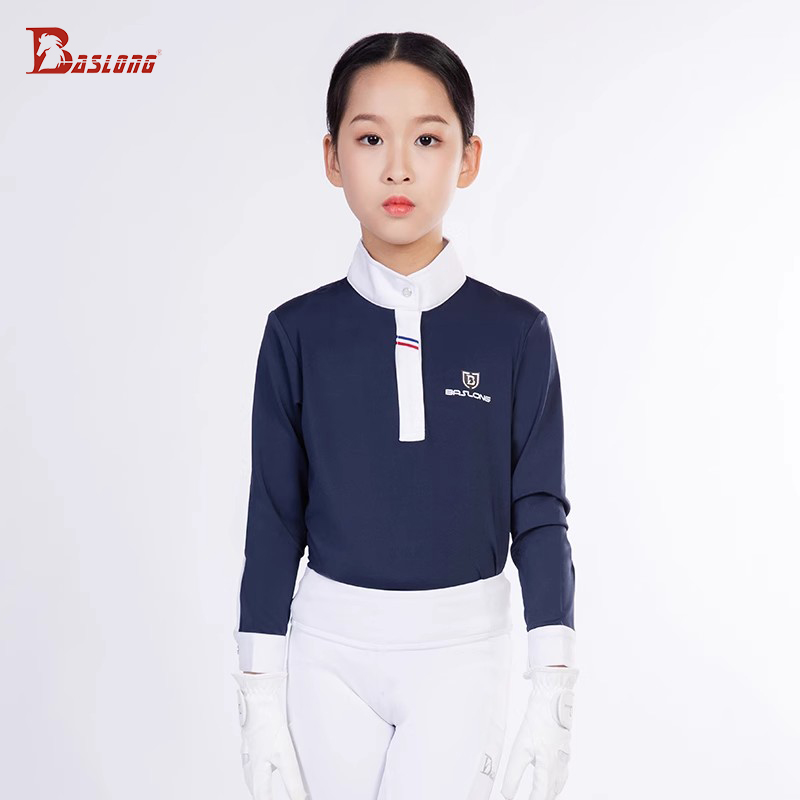 Polo Shirt Equestrian - Baslong Odzież jeździecka Dziecięca koszulka Top