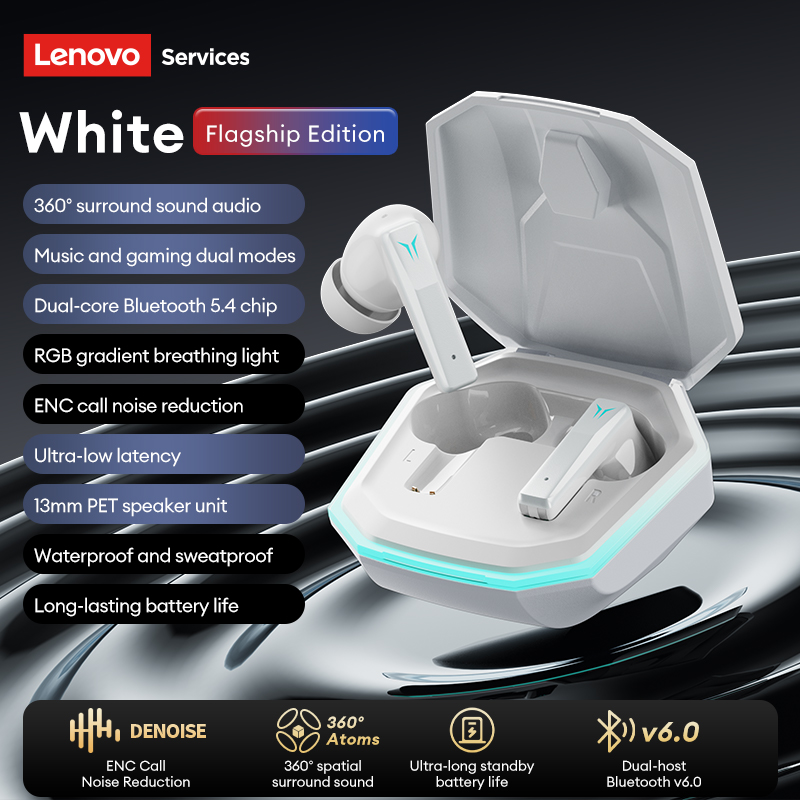 Outdoor Sport Doo - Słuchawki gamingowe Lenovo GT105 Bluetooth 6.0,