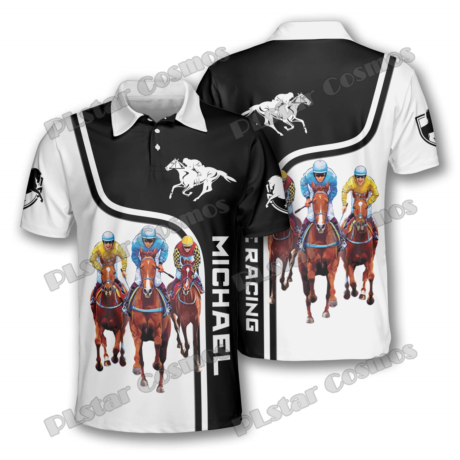 Polo Shirt Equestrian - PLstar Cosmos Horse Racer Equestrian Custom