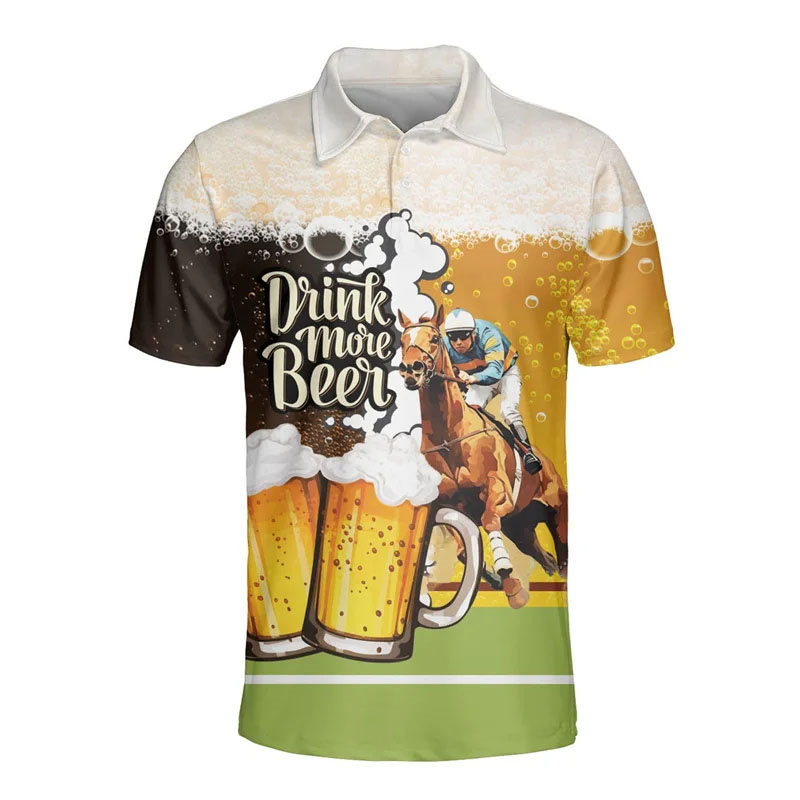 3D Printed Hawaiian Beer Polo  – Polo Shirt Equestrian recenzja i cena