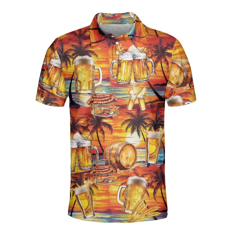 3D Printed Hawaiian Beer Polo  – Polo Shirt Equestrian recenzja i cena