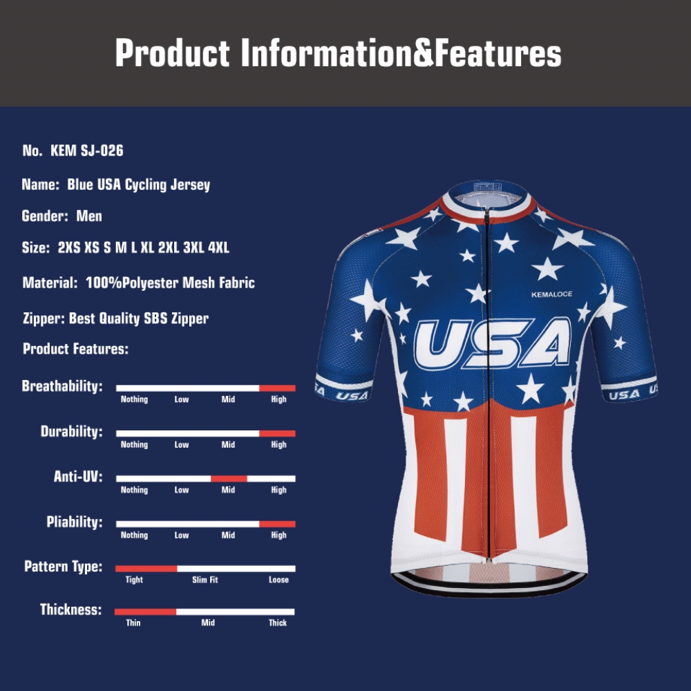 KEMALOCE koszulka rowerowa USA – Outdoor Sport Usa recenzja i cena