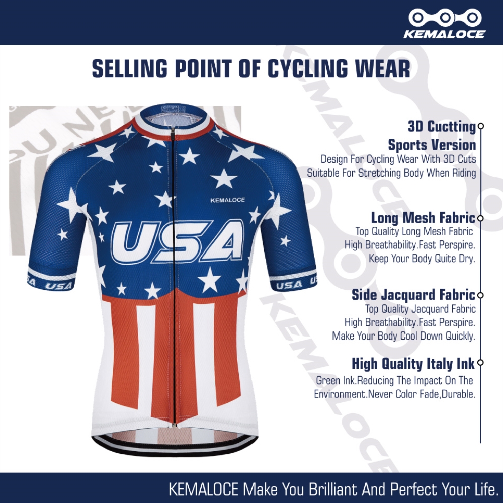KEMALOCE koszulka rowerowa USA – Outdoor Sport Usa recenzja i cena