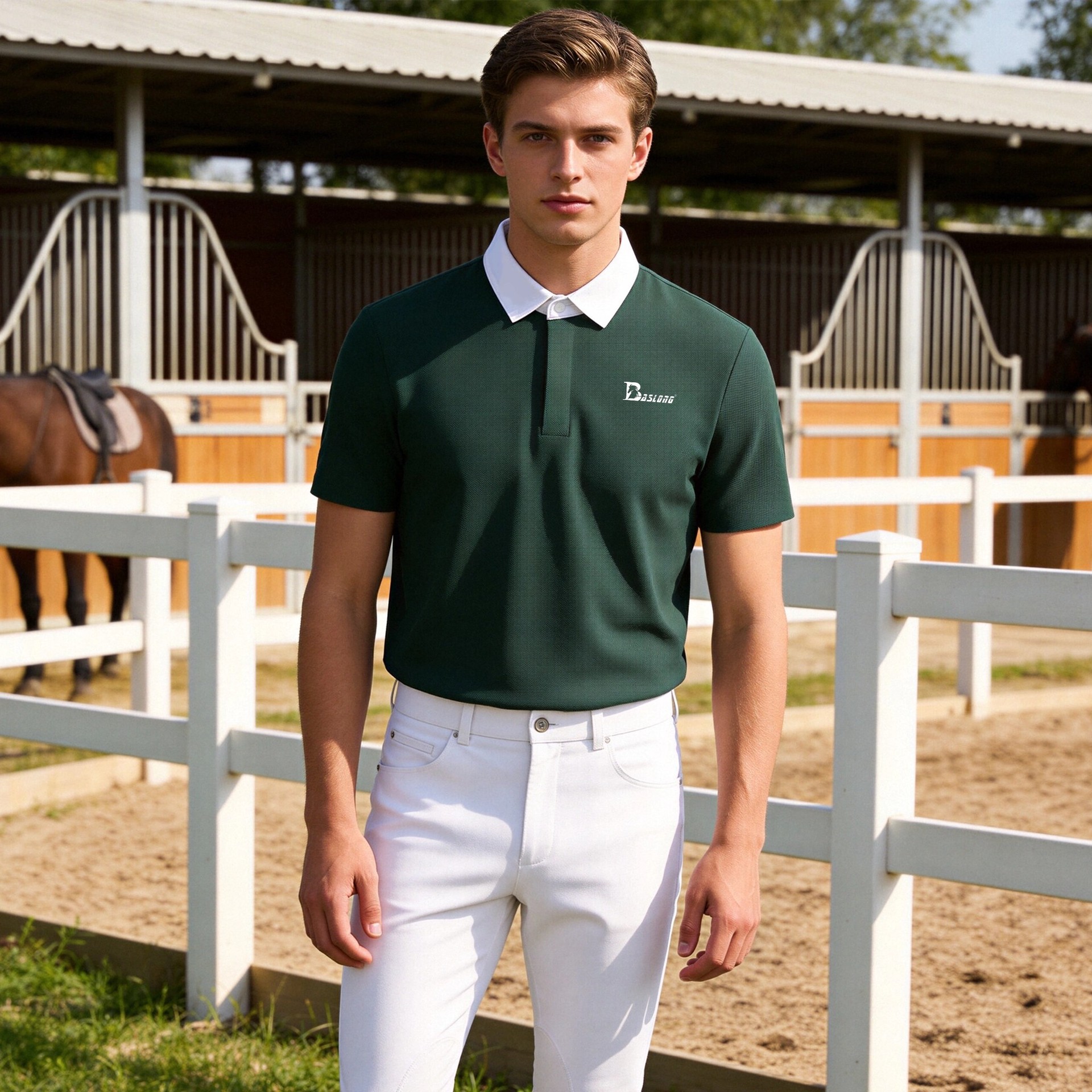 Koszulka jeździecka Baslong na – Polo Shirt Equestrian recenzja i cena